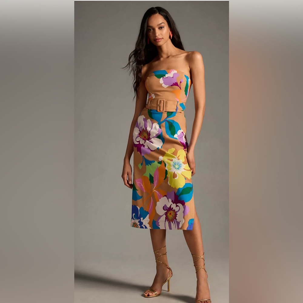 NWT Maeve Strapless Belted Dress